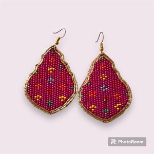 Beaded Drop Earrings Featuring Multicolor Details